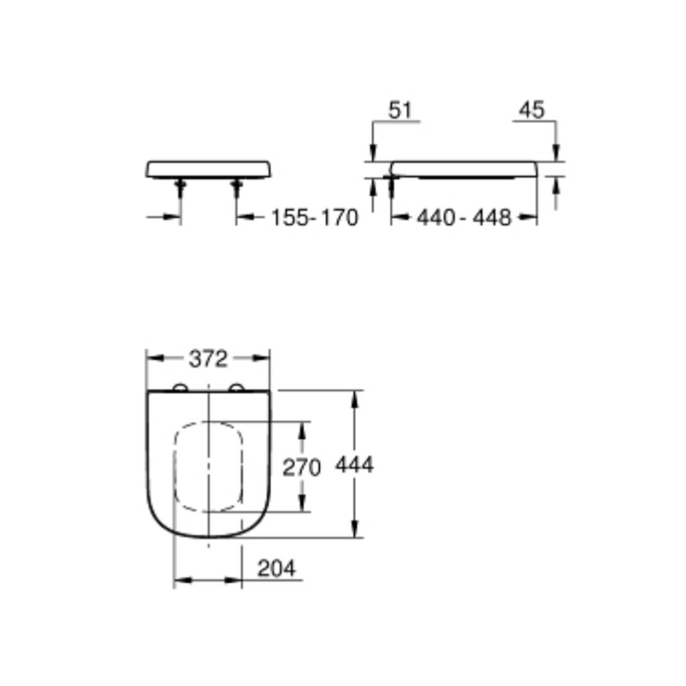 Nắp bồn cầu đóng êm Euro Ceramic GROHE 39330002