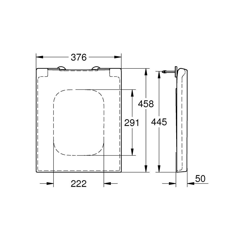 Nắp bồn cầu đóng êm Cube Ceramic GROHE 39488000