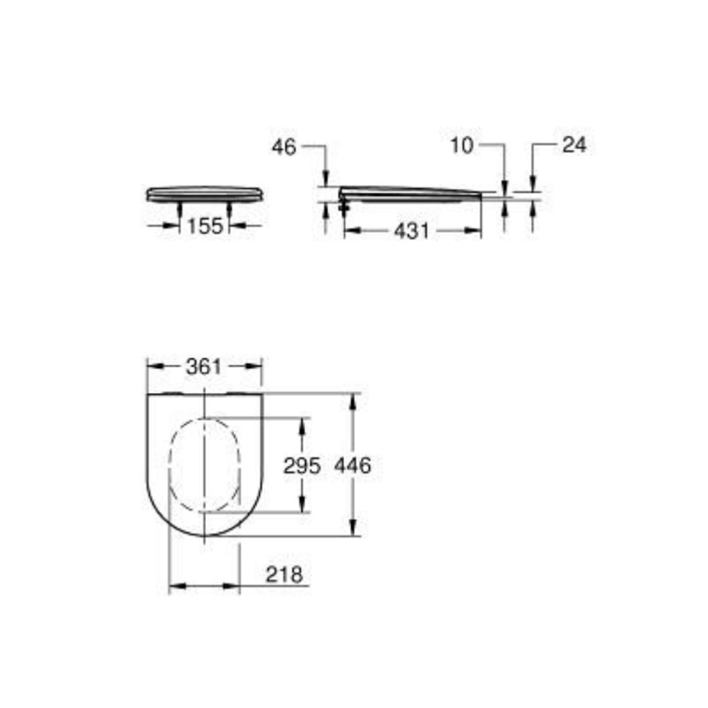 Nắp bồn cầu đóng êm Essence GROHE 39577001