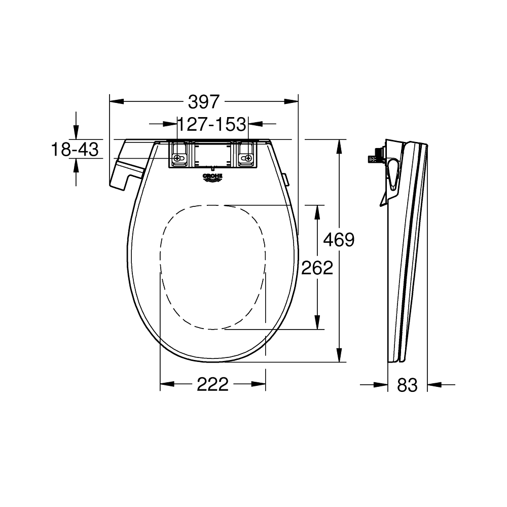 Nắp rửa cơ GROHE 39557SH0