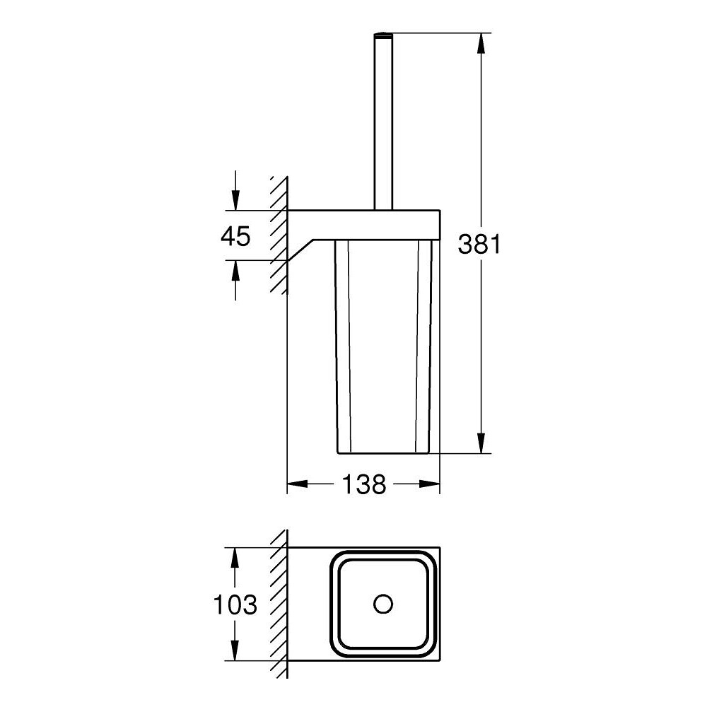 Bộ cọ cầu gắn tường Selection Cube GROHE 40857000