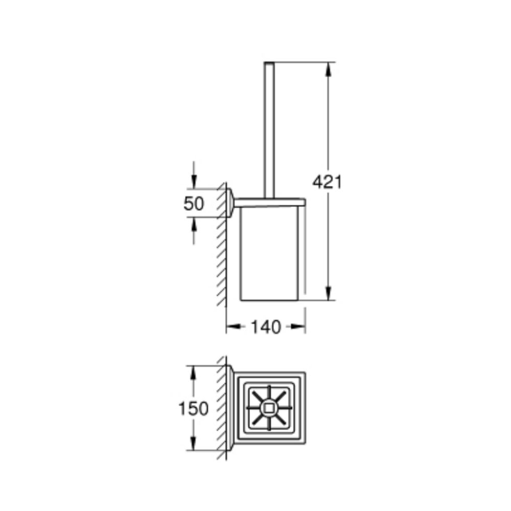 Bộ cọ cầu gắn tường Allure Brilliant GROHE 40900000