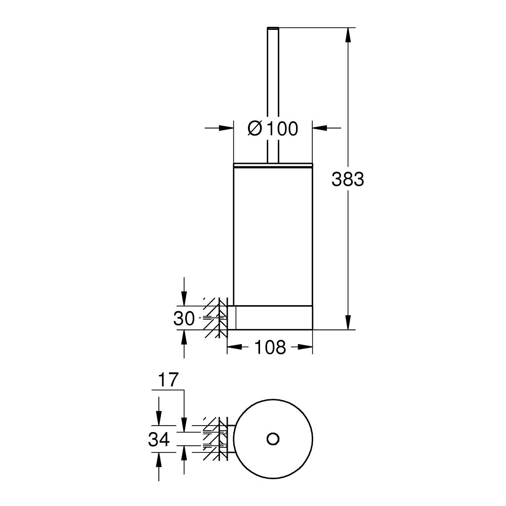Bộ cọ cầu gắn tường Selection GROHE 41076000