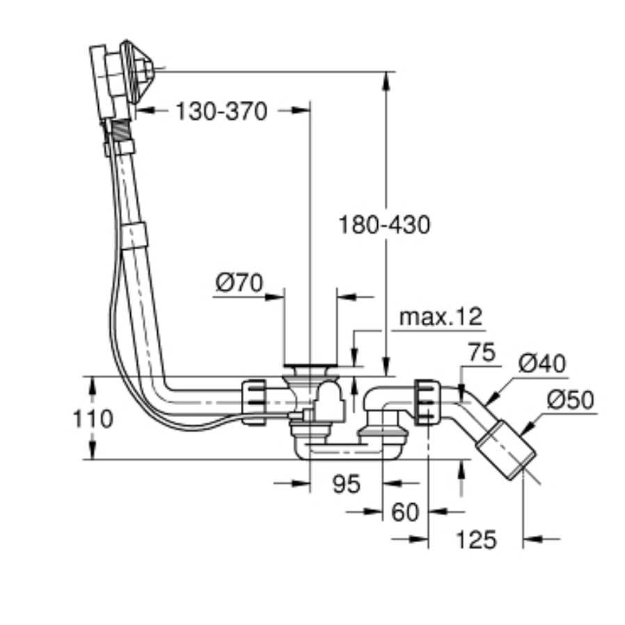 Bộ xả bồn tắm GROHE 28943000