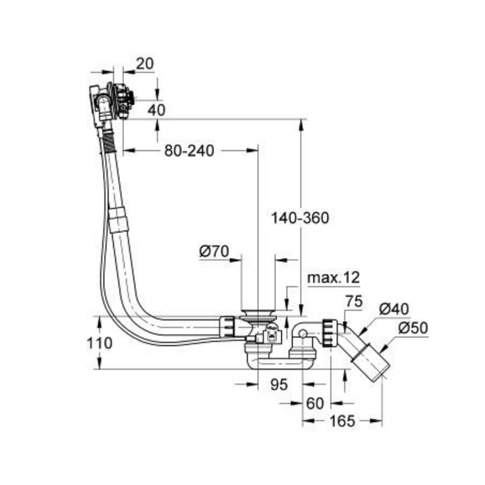 Bộ xả bồn tắm GROHE 28990000