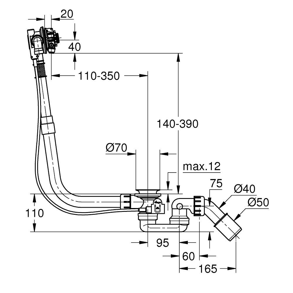 Bộ xả bồn tắm Talentofill GROHE 28991000