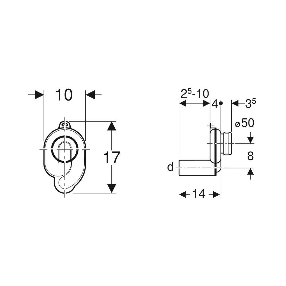 Bẫy thoát ngang bồn tiểu nam GROHE 152.950.11.1