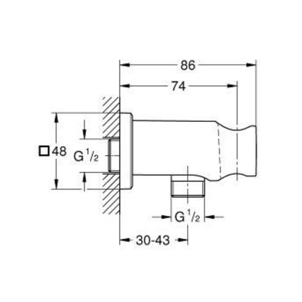 Cút nối tường kèm gác sen Rainshower GROHE 26659A00