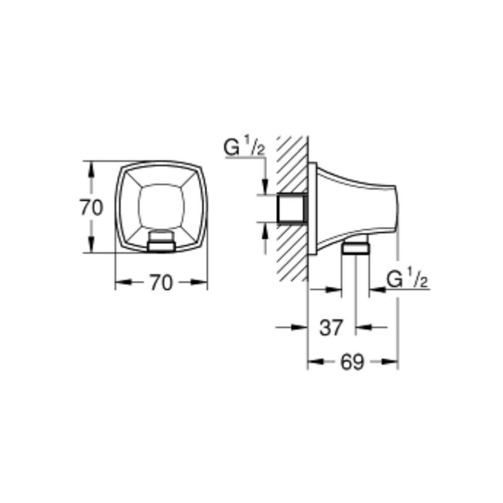 Đầu nối dây sen tắm Grandera GROHE 26897000