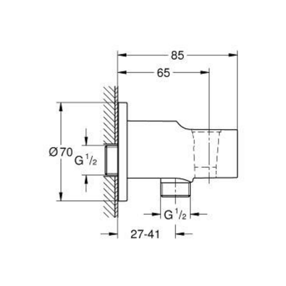 Đầu nối dây sen tắm Grandera GROHE 28628001