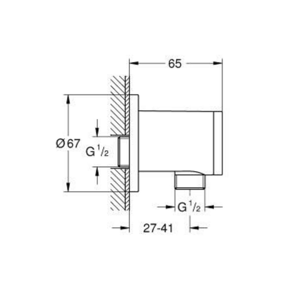 Đầu nối dây sen tắm Tempesta GROHE 28671001
