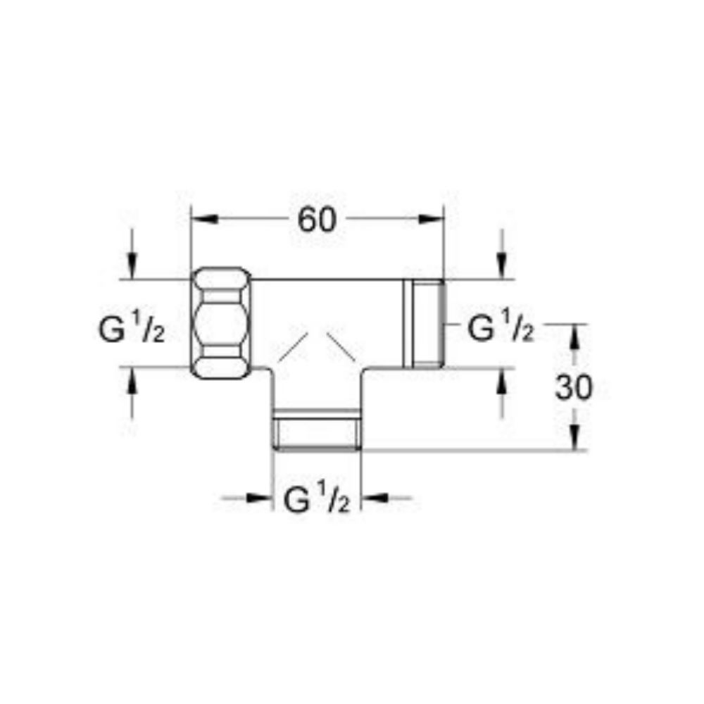 Cút nối chữ T GROHE 28874000