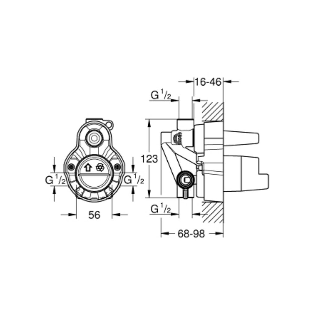 Bộ trộn sen âm tường GROHE 32963000