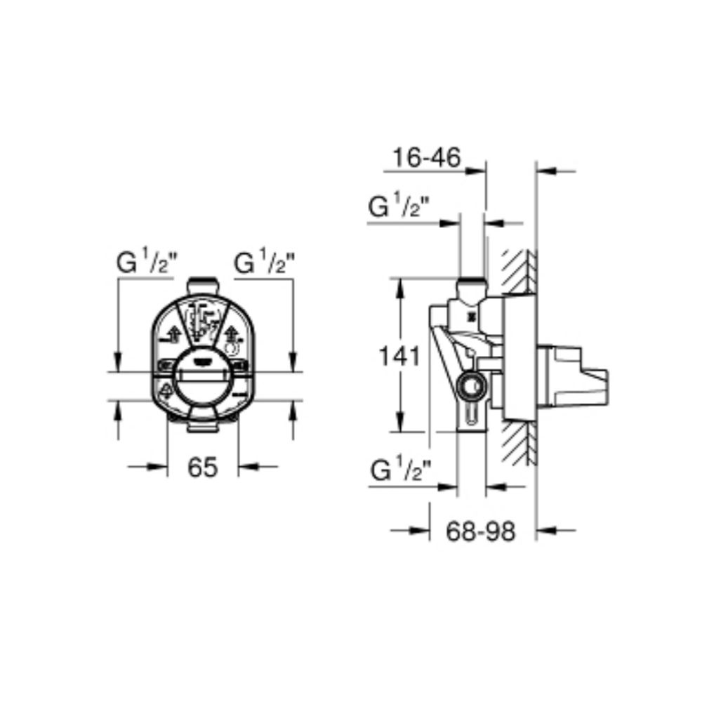 Bộ trộn sen âm tường GROHE 33961000