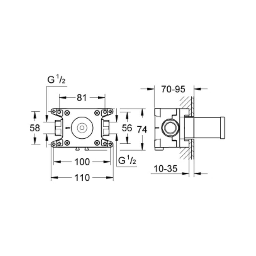 Bộ trộn âm cho sen tắm Grohtherm F GROHE 35107000