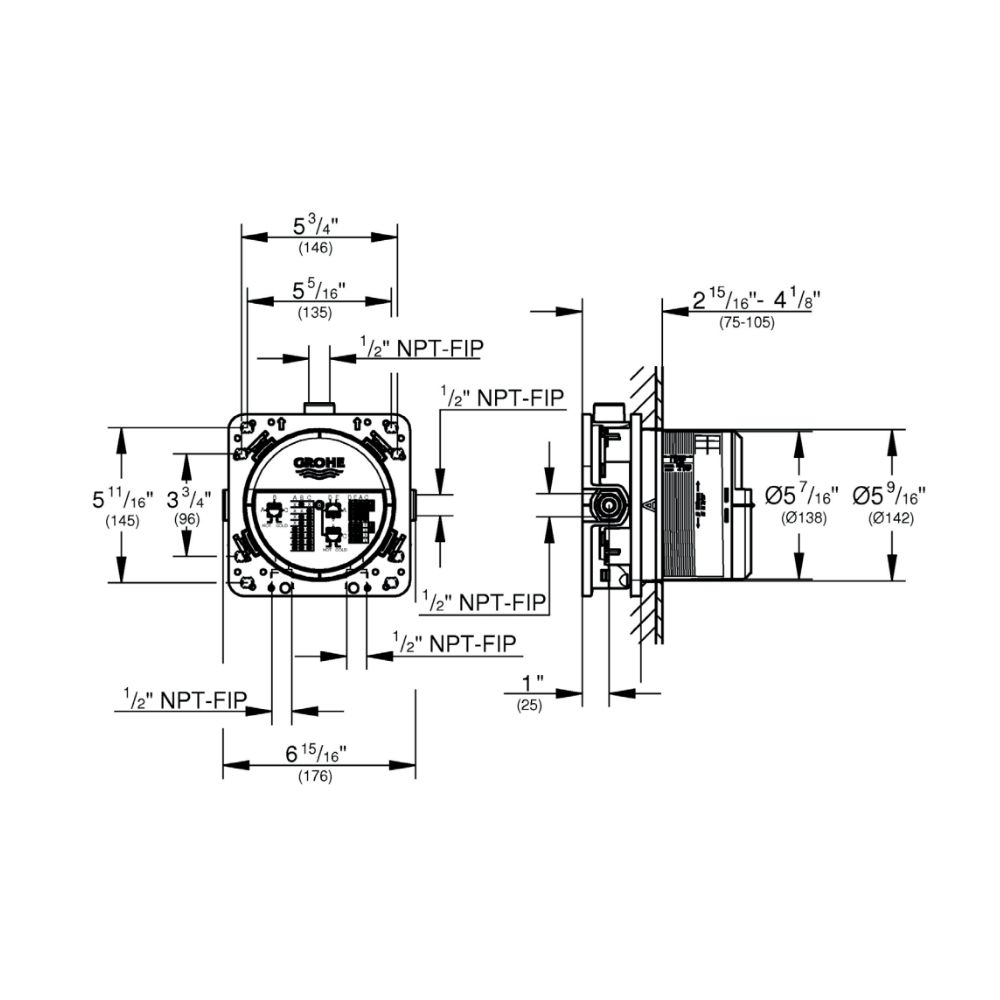 Hộp lắp đặt âm tường Rapido GROHE 35601000