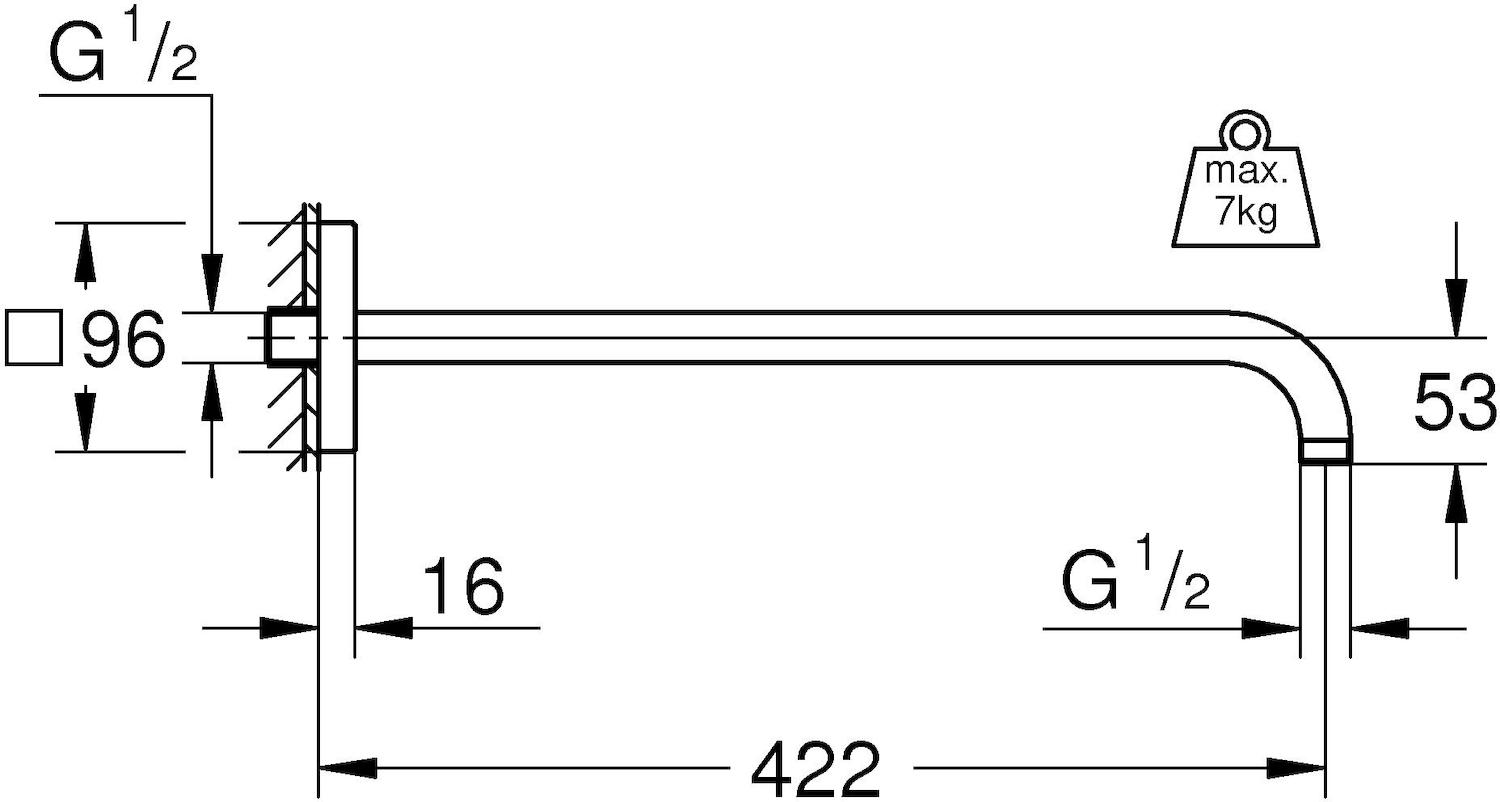 Thanh nối bát sen 286 mm GROHE 26145000