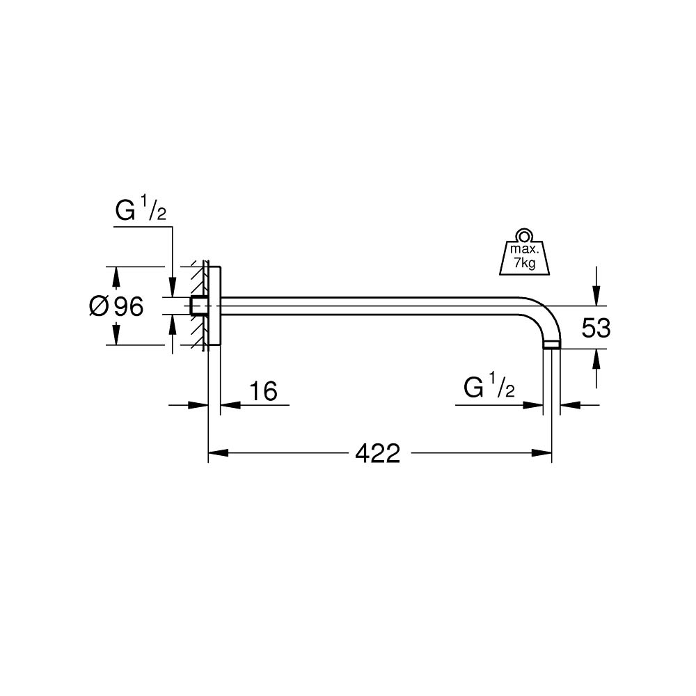 Thanh nối bát sen 422 mm GROHE 26146000