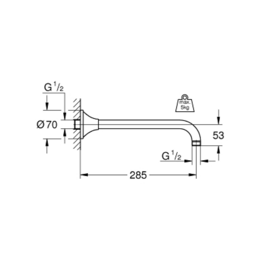 Thanh nối bát sen 285mm Grandera GROHE 26900000