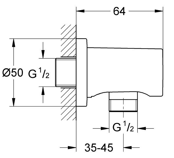 Đầu nối dây sen tắm Rainshower GROHE 27076000