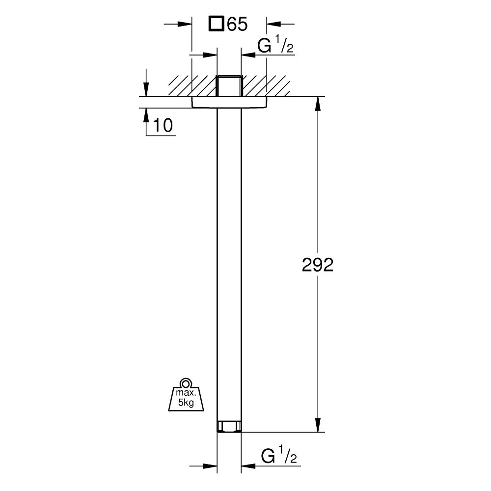 Cần nối bát sen gắn trần Rainshower GROHE 27484000
