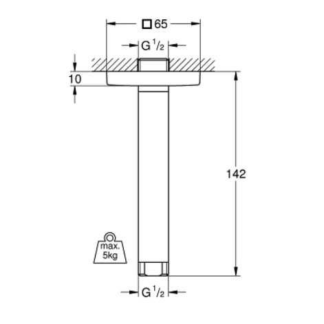 Thanh treo bát sen gắn trần GROHE 27485000