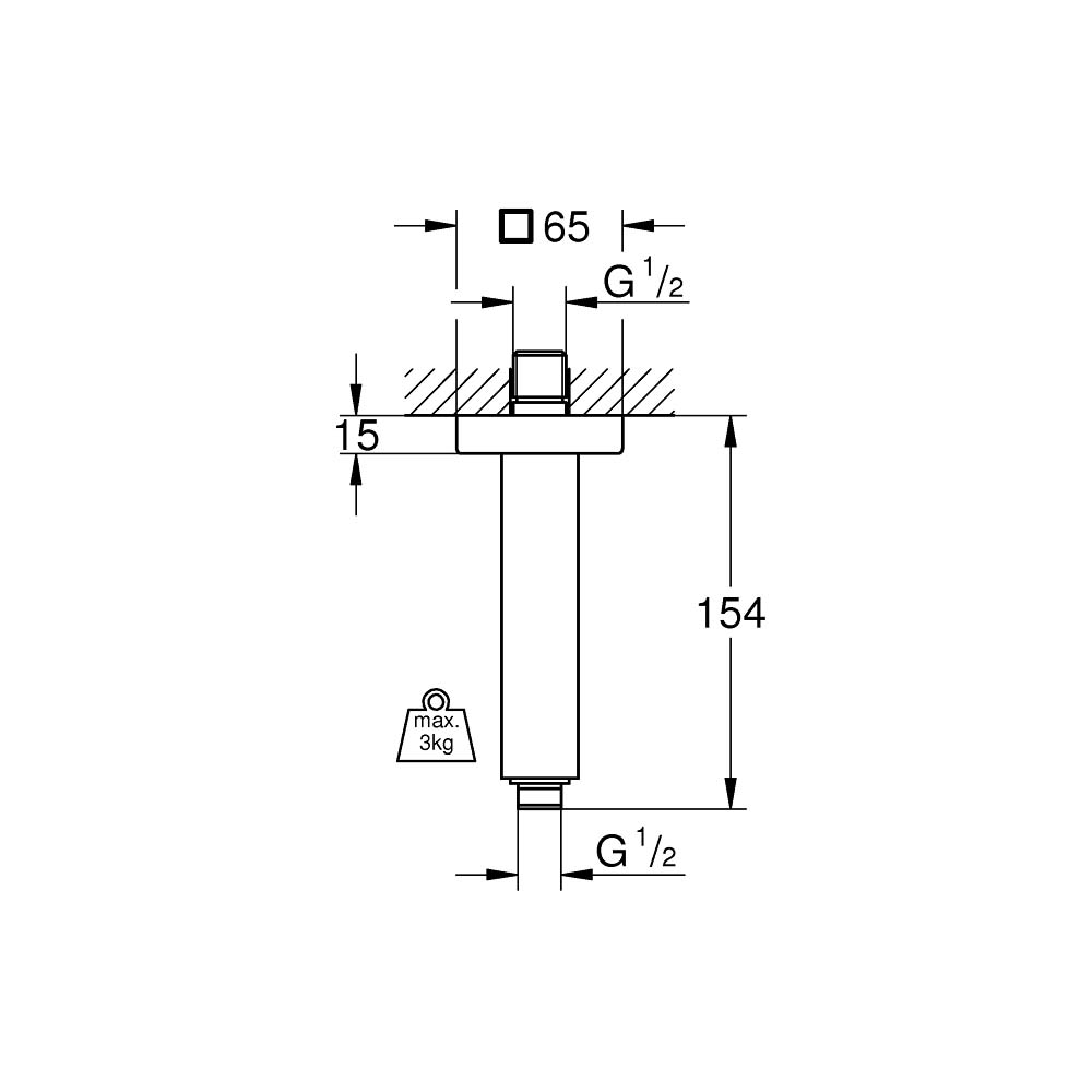 Cần nối bát sen gắn trần Rainshower GROHE 27711000