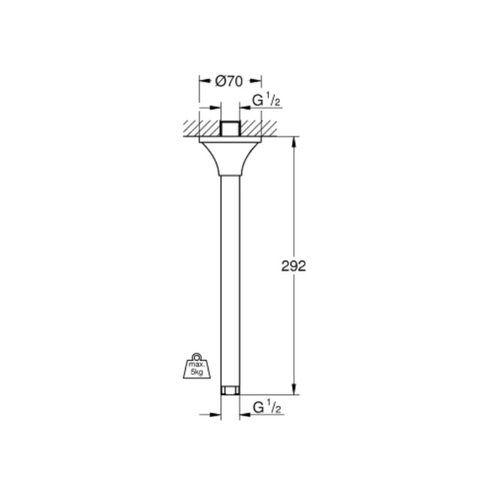 Thanh treo bát sen gắn trần Grandera GROHE 27982000