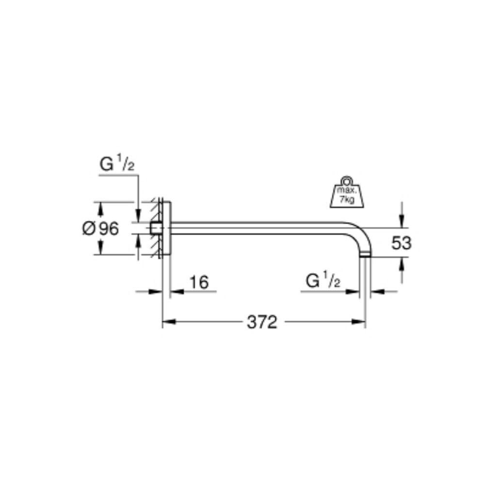 Thanh nối bát sen 372mm Rainshower GROHE 28982000