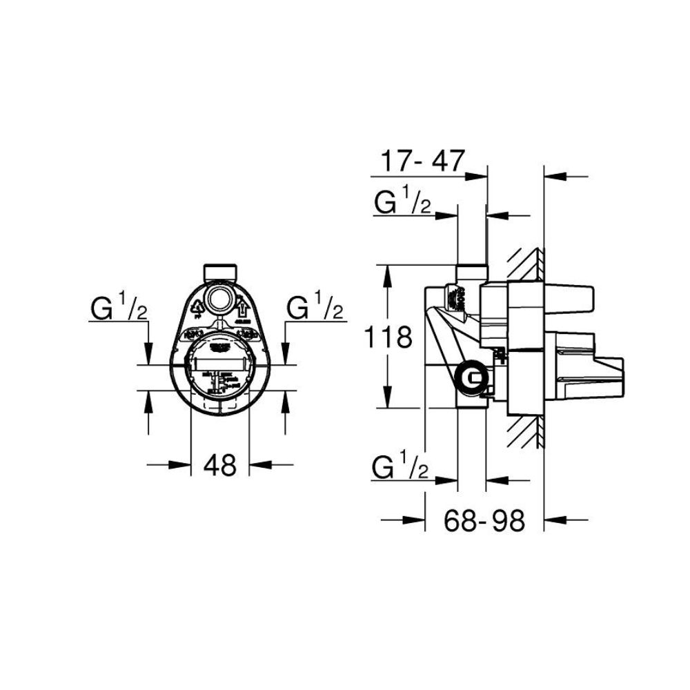 Bộ trộn sen âm tường GROHE 33963001