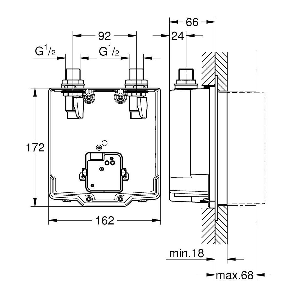 Hộp lắp đặt âm tường Eurosmart Cosmopolitan E Eurosmart Cosmopolitan GROHE 36339001