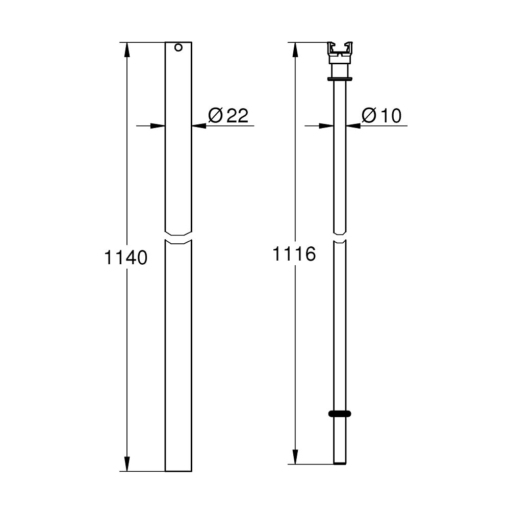 Ống hệ thống vòi sen cho việc nâng cấp Euphoria System 260 GROHE 48514000