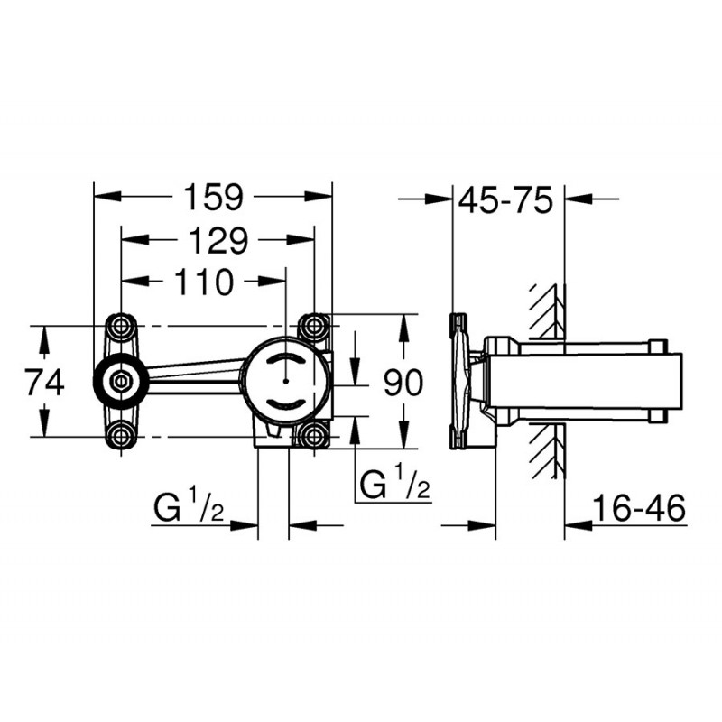 Bộ âm cho vòi gắn tường GROHE 23571000