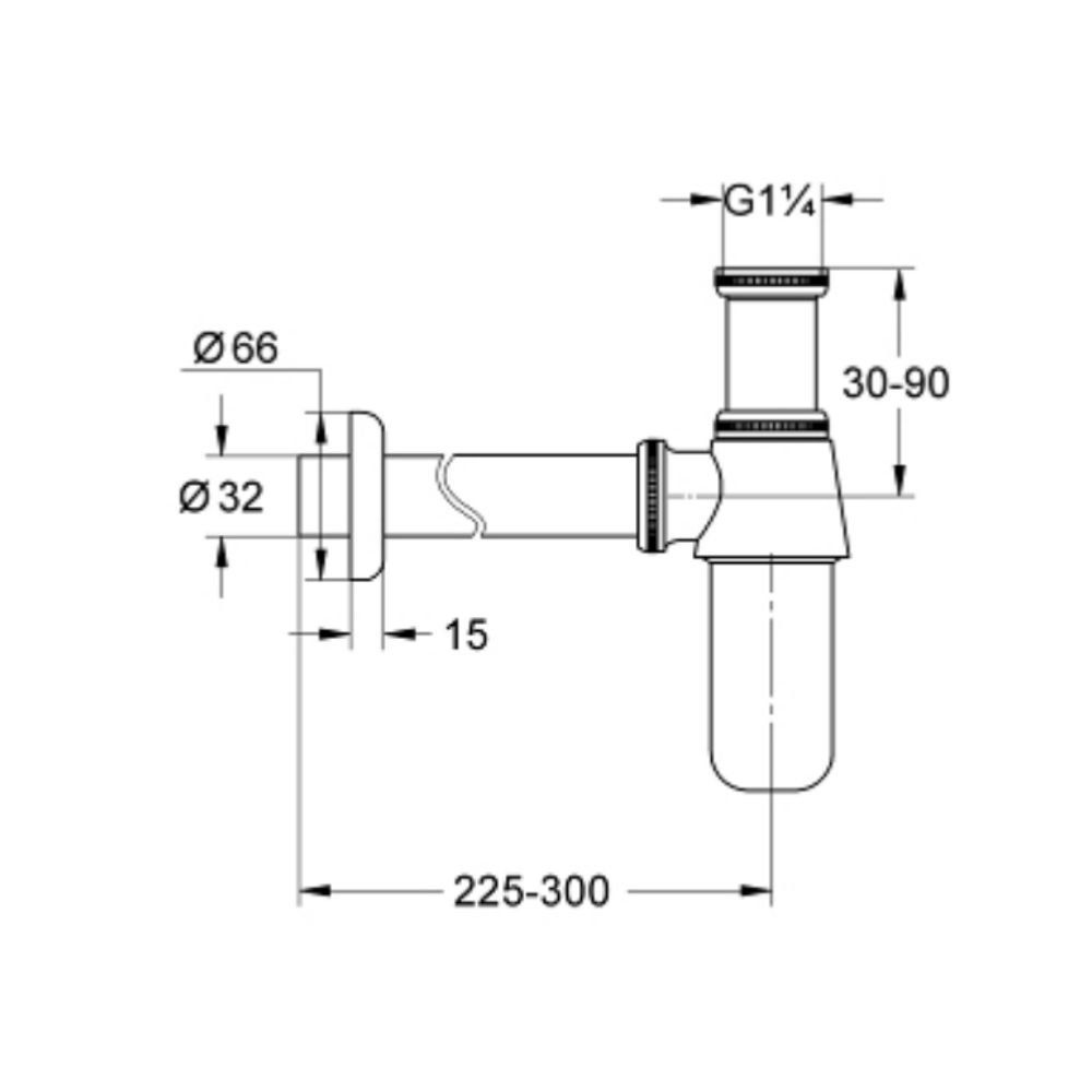 Co thoát nước chữ T GROHE 29058000
