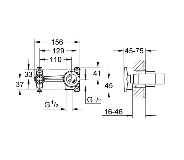 Bộ âm cho vòi gắn tường GROHE 33769000