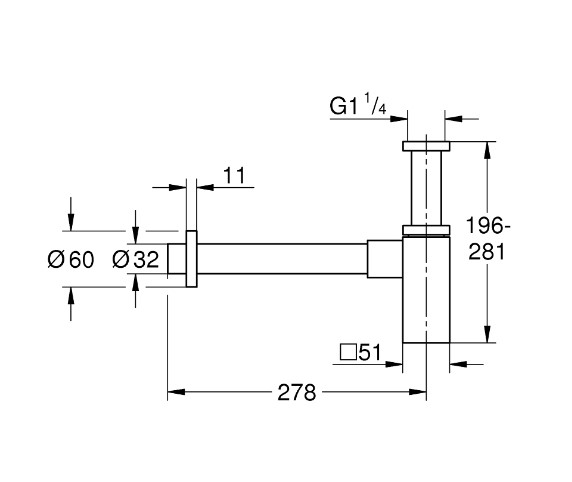Ống thải bầu GROHE 40564000