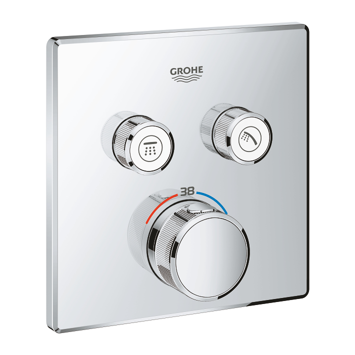 Mặt điều khiển sen tắm ổn nhiệt Grohtherm SmartControl vuông 2 chế độ GROHE 29124000