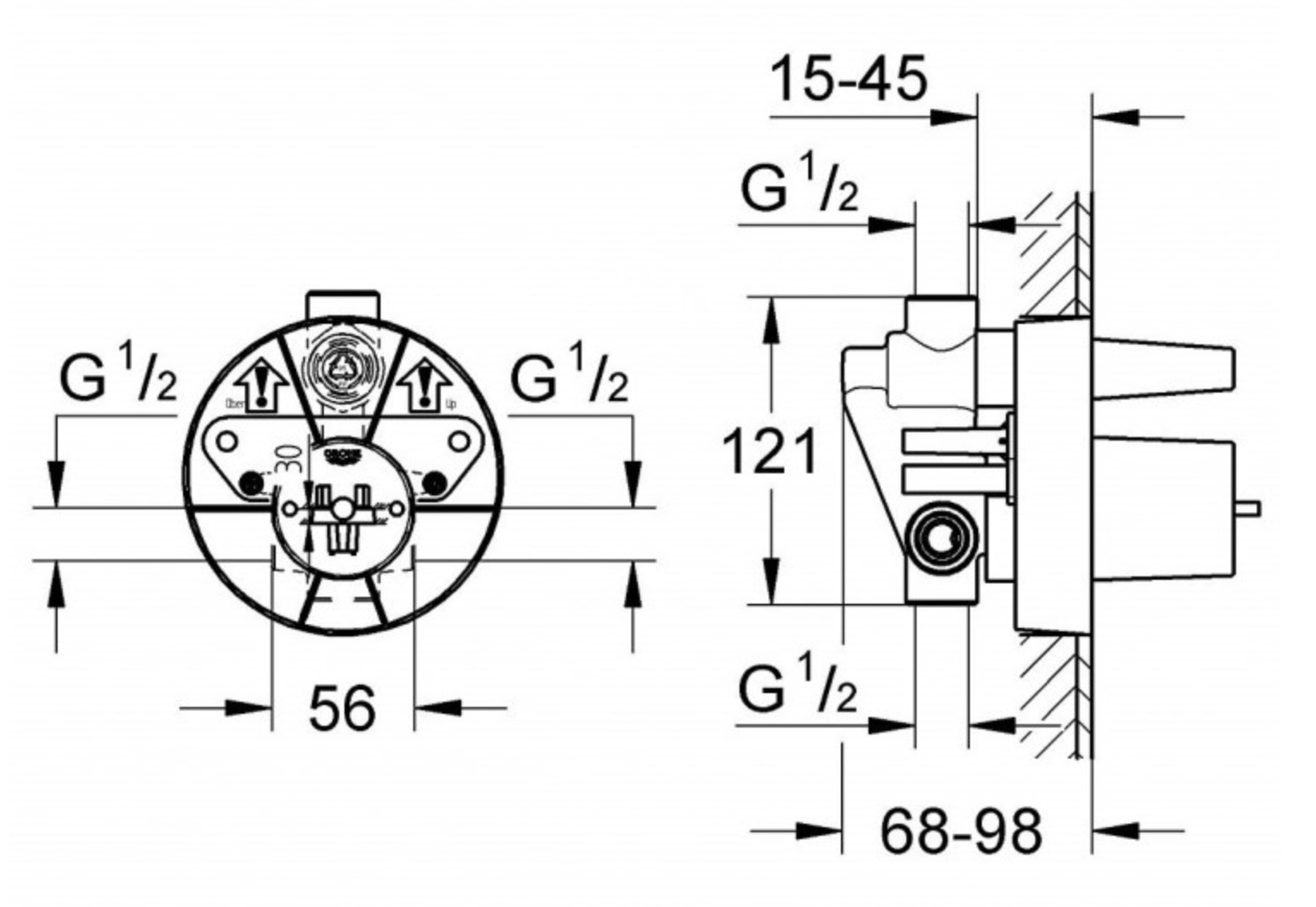Bộ trộn sen âm tường GROHE 33963000