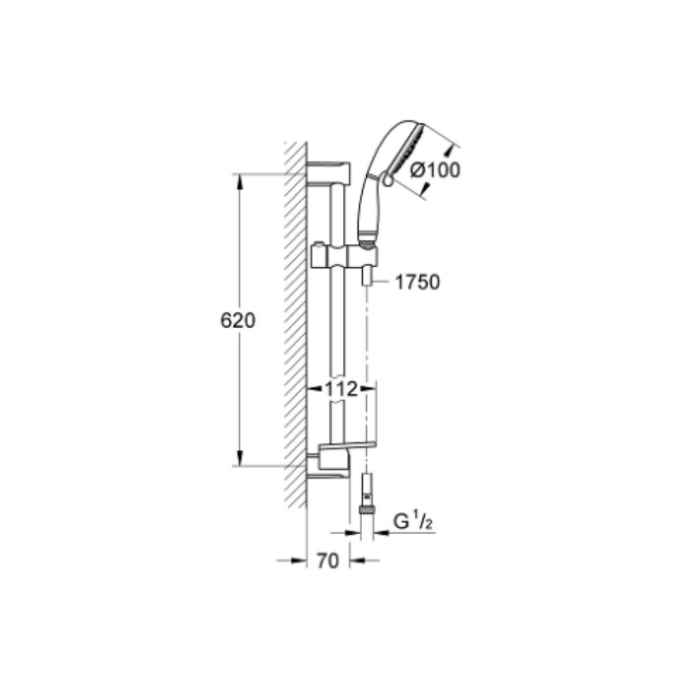 Bộ tay sen và thanh trượt sen 4 chế độ Tempesta Rustic 100 GROHE 26086000