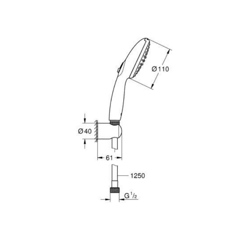 Bộ tay sen tắm 2 chế độ Tempesta 110 GROHE 26164003