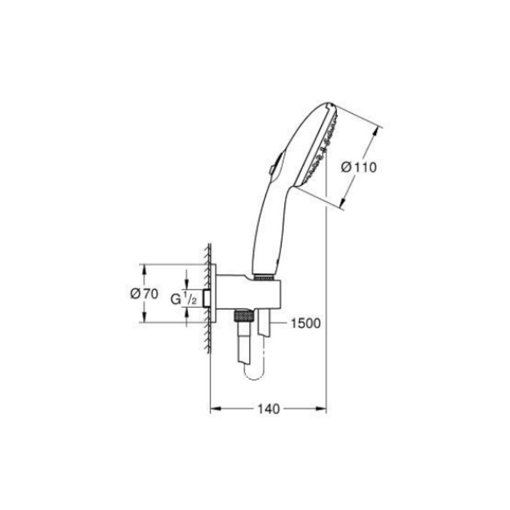 Bộ tay sen tắm 2 chế độ Tempesta 110 GROHE 26406003
