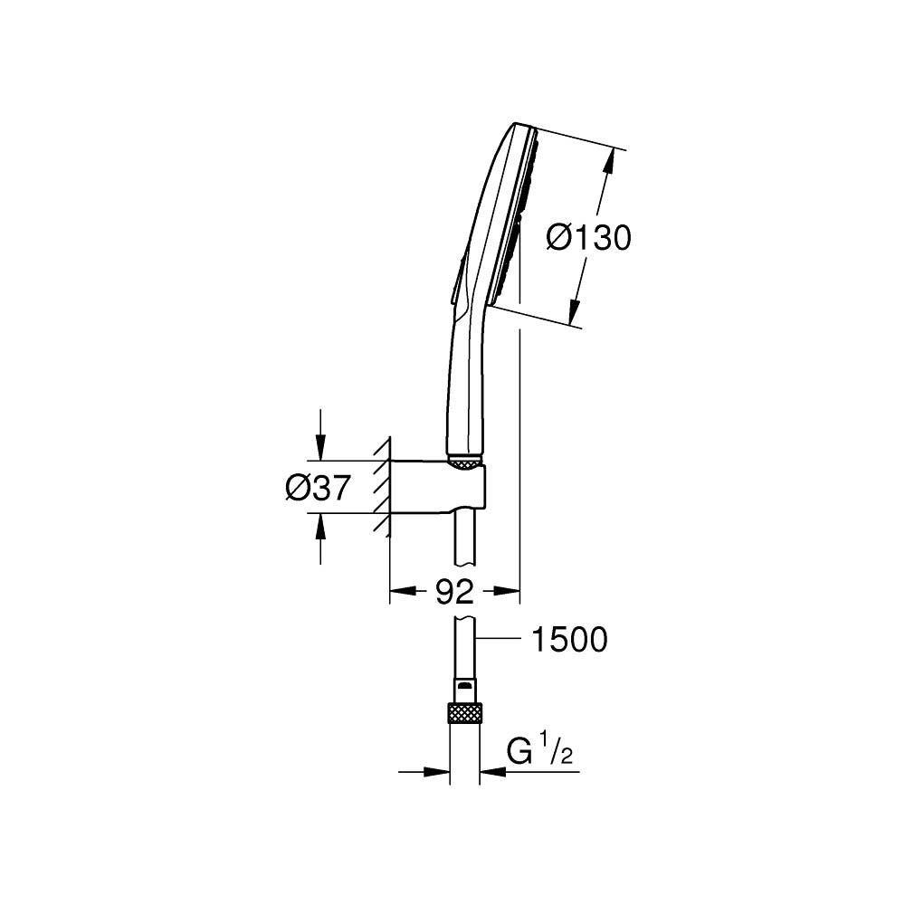Bộ tay sen tắm 3 chế độ Rainshower SmartActive 130 GROHE 26581000
