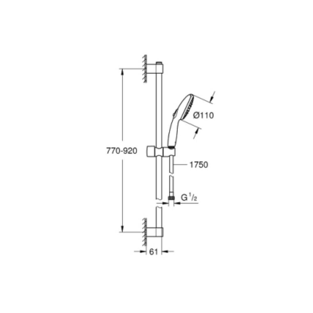 Bộ tay sen và thanh trượt sen 3 chế độ Tempesta 110 GROHE 26771003