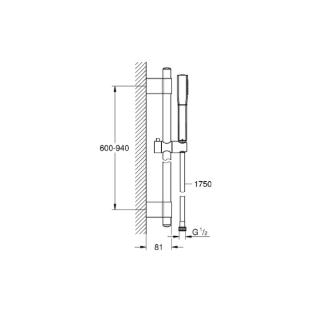 Bộ tay sen và thanh trượt sen Grandera Stick GROHE 26853000