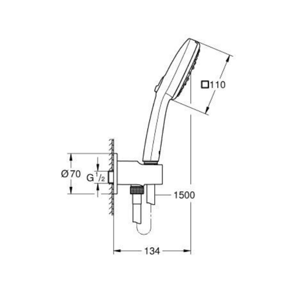 Bộ tay sen tắm 3 chế độ Tempesta Cube 110 GROHE 26910003