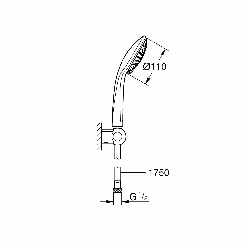 Bộ tay sen tắm 3 chế độ Euphoria 110 Champagne GROHE 27355000