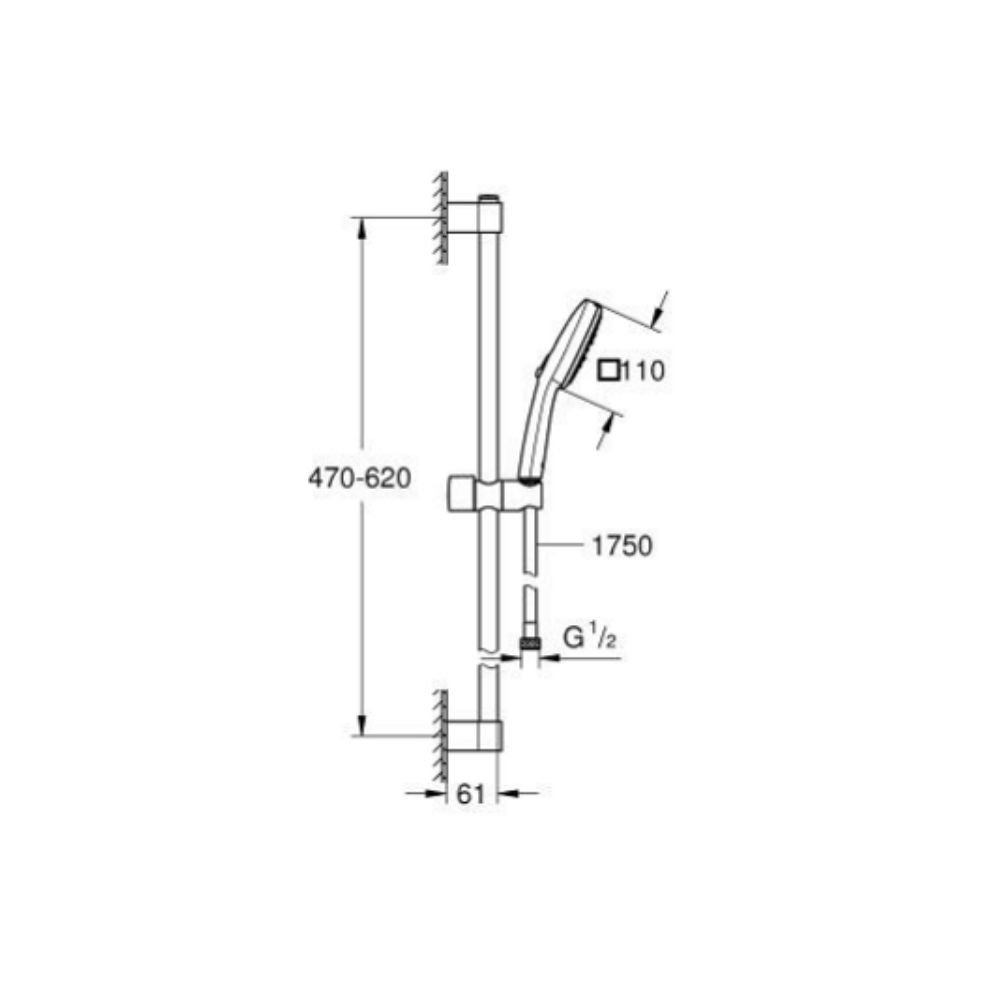 Bộ tay sen và thanh trượt sen 3 chế độ Tempesta Cube 110 GROHE 27579003