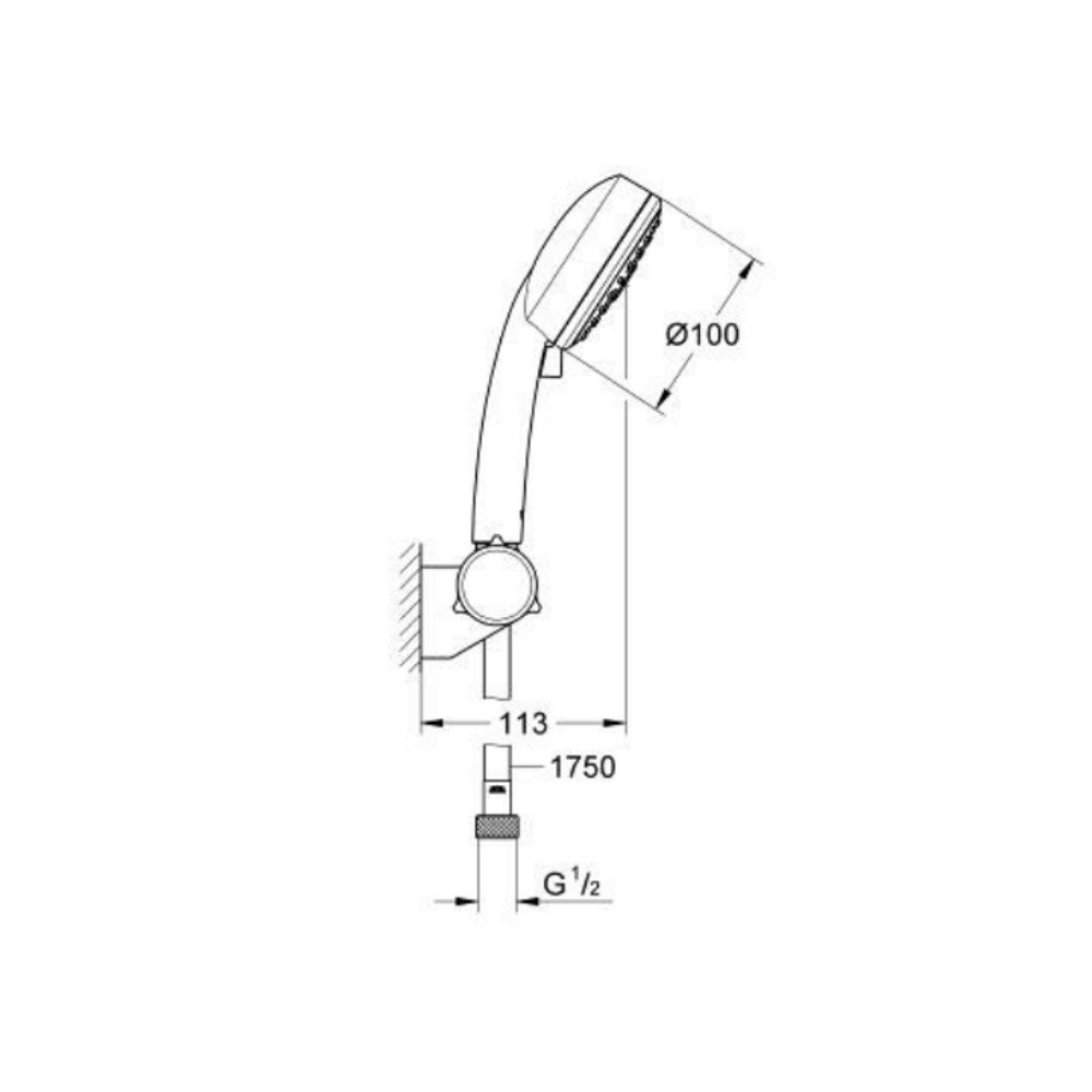 Bộ tay sen tắm 3 chế độ Tempesta Cosmopolitan 100 GROHE 27584001