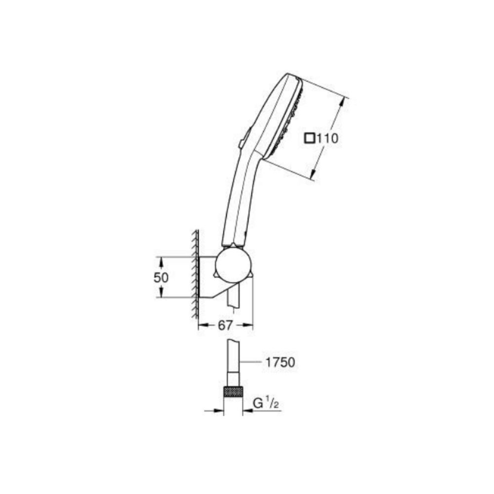 Bộ tay sen tắm 3 chế độ Tempesta Cube 110 GROHE 27584003