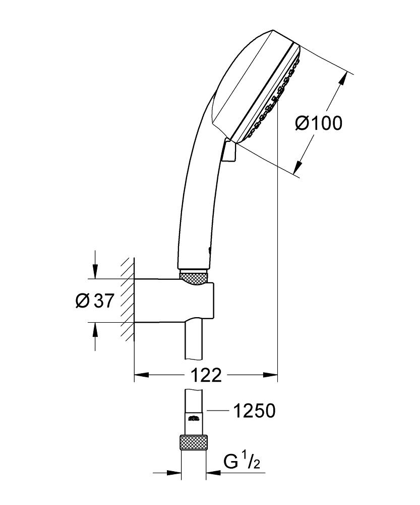 Bộ tay sen tắm 3 chế độ Tempesta Cosmopolitan GROHE 27586001